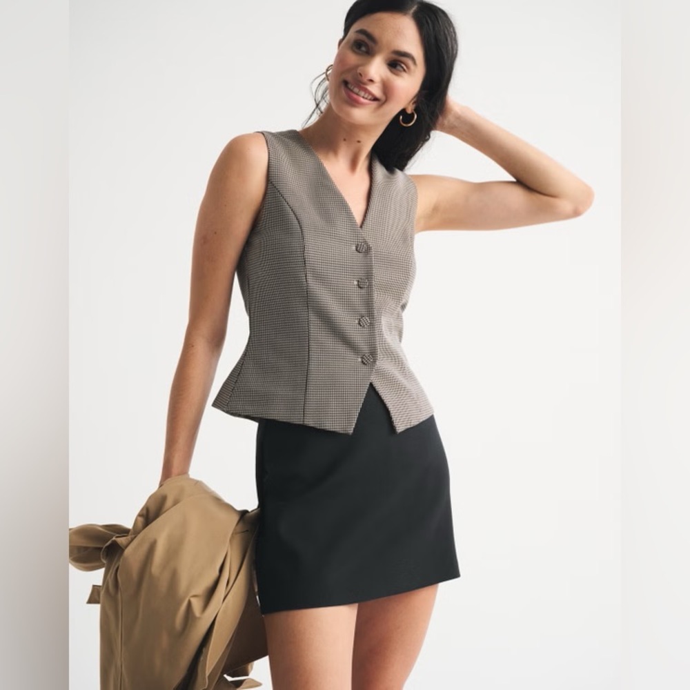 Abercrombie & Fitch Black Mini Skirt with Lace Overlay